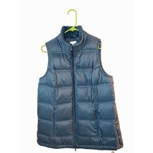 J Jill Vest Women's Medium Green Down Fill Jacket Puffer Coat Polyester Winter